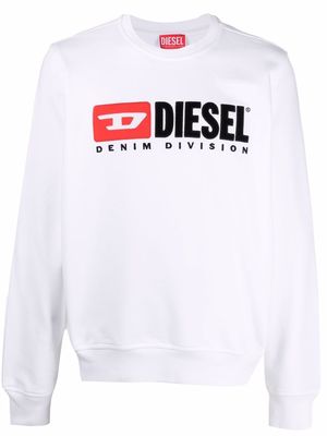 Diesel logo-print cotton jumper - White