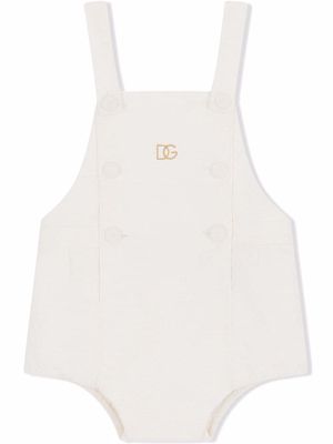 Dolce & Gabbana Kids logo-embroidered stretch-cotton body - White