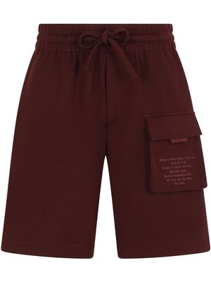 Dolce & Gabbana logo pocket drawstring shorts - Red