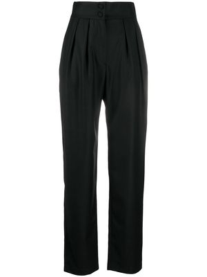 Materiel high-waist straight-leg trousers - Black