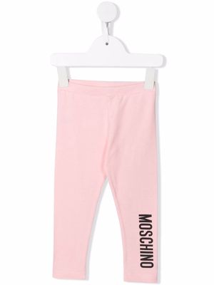 Moschino Kids logo-print cotton leggings - Pink