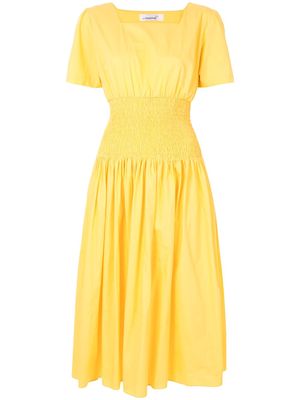Bambah poplin elasticated dress - Yellow