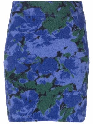 ROTATE floral print fitted skirt - Blue
