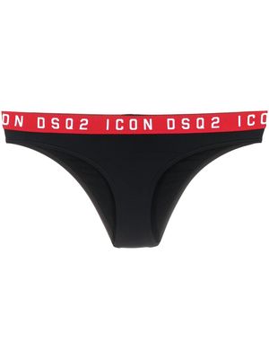 Dsquared2 logo-waistband bikini bottoms - Black