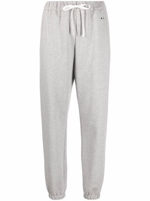 There Was One fleece stud-detail track pants - Grey