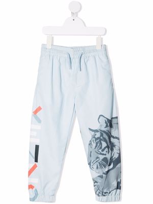 Kenzo Kids Tiger-print track pants - Blue