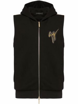 Giuseppe Zanotti sleeveless zip-front hoodie - Black