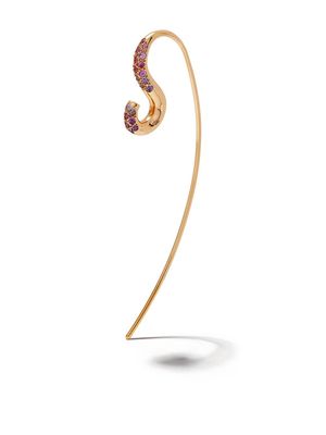 Charlotte Chesnais 18kt yellow gold Hook sapphire and amethyst earring - PINK AMETHYST & SAPH