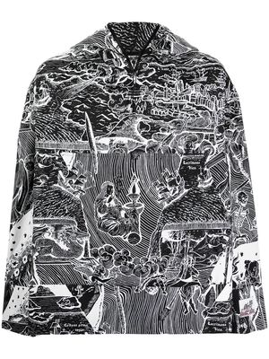 Boramy Viguier drawing print hoodie - Black