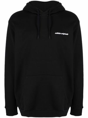 adidas logo-print cotton hoodie - Black