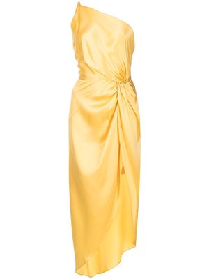 Michelle Mason twist-knot silk dress - Yellow