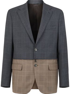 Fendi two-tone checked blazer - Grey