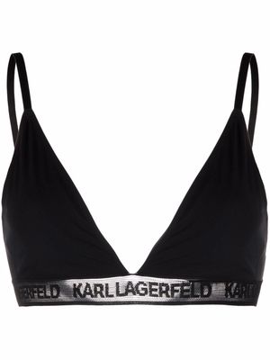 Karl Lagerfeld ultralight logo triangle bra - Black