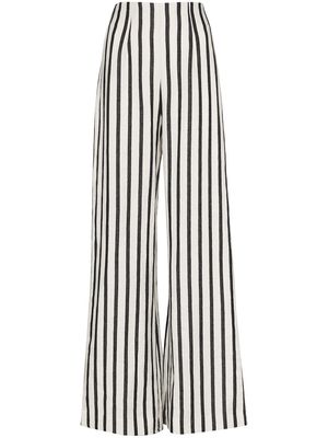 St. Agni striped wide leg trousers - White