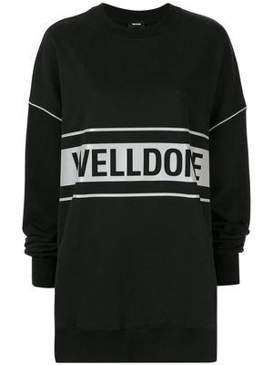 We11done 'Well Done' print hoodie - Black