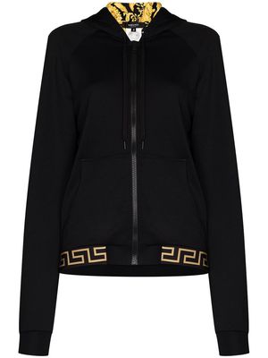 Versace Baroque print lined hoodie - Black