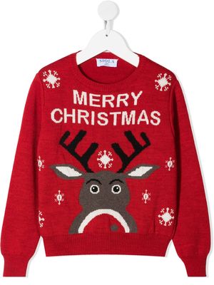 Siola Christmas-motif intarsia-knit jumper - Red