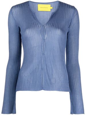 Marques'Almeida ribbed button-up cardigan - Blue