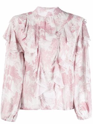La Seine & Moi floral-print ruffled blouse - Pink