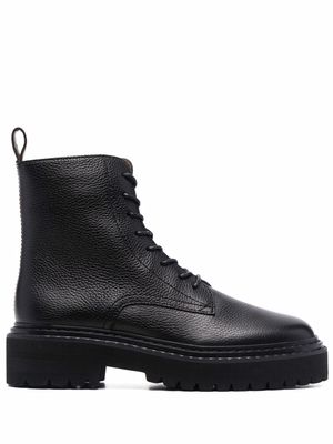 12 STOREEZ lace-up leather boots - Black