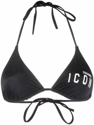 Dsquared2 Icon print bikini top - Black