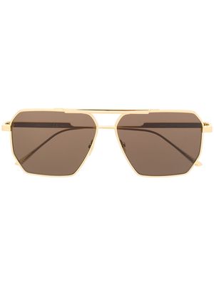 Bottega Veneta Eyewear square-frame logo sunglasses - Gold