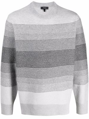 Theory tonal striped jumper - Grey