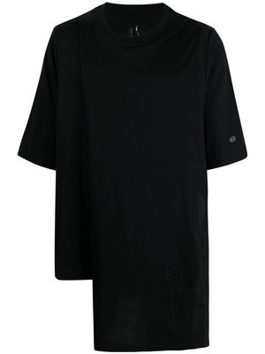 Rick Owens X Champion asymmetric short-sleeved T-shirt - Black