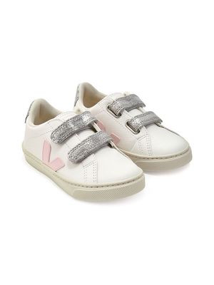 VEJA Kids logo touch-strap sneakers - White