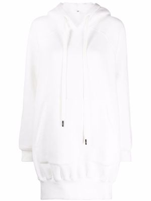 R13 side slit longline hoodie - White