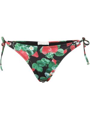 Fleur Du Mal strawberry-print bikini bottom - Black