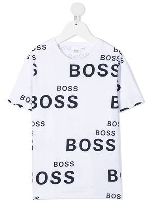BOSS Kidswear logo-print cotton T-Shirt - White