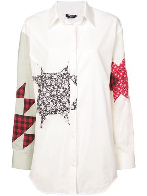 Calvin Klein 205W39nyc patchwork shirt - White