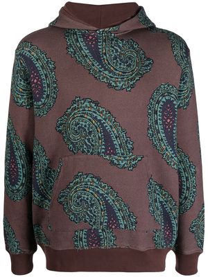 PAUL SMITH long-sleeved paisley-print hoodie - Brown