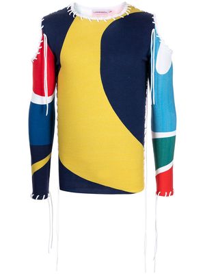 Charles Jeffrey Loverboy Flag Cold-Shoulder jumper - Multicolour