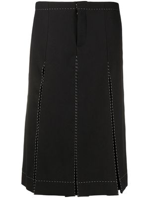 Maison Margiela box-pleat high-waist culottes skirt - Black