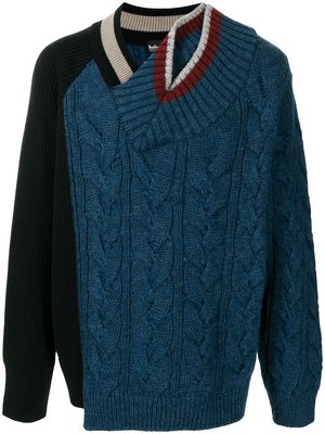 Kolor deconstructed wool jumper - Blue