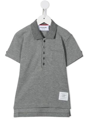 Thom Browne Kids classic short sleeve polo shirt - Grey