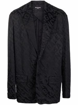 Balenciaga logo jacquard blazer - Black