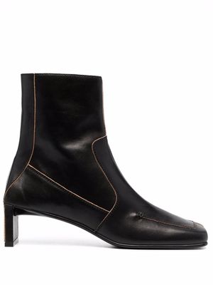 Acne Studios square-toe leather boots - Black