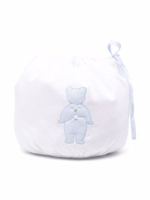 Little Bear embroidered drawstring bag - White