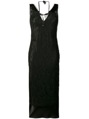 Christian Dior 2000s pre-owned double layered long dress - Black