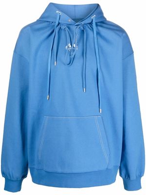 Ader Error logo-print drawstring hoodie - Blue