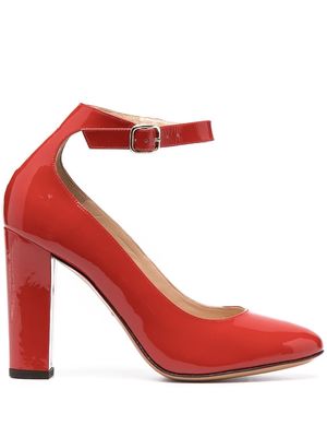 Tila March side-buckle leather pumps - Red