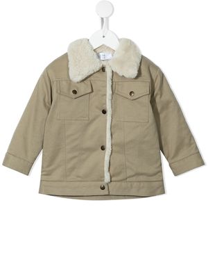 Eshvi Kids lined snap-button jacket - Brown