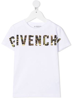 Givenchy Kids logo print crew-neck T-shirt - White