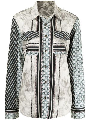 Pierre-Louis Mascia patchwork-print shirt jacket - Multicolour