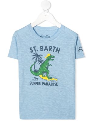 MC2 Saint Barth dino surfing print T-shirt - Blue