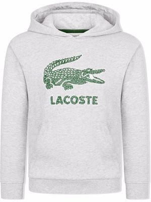 Lacoste Kids logo-print hoodie - Grey
