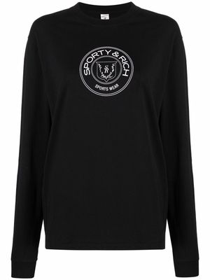 Sporty & Rich logo-print T-shirt - Black